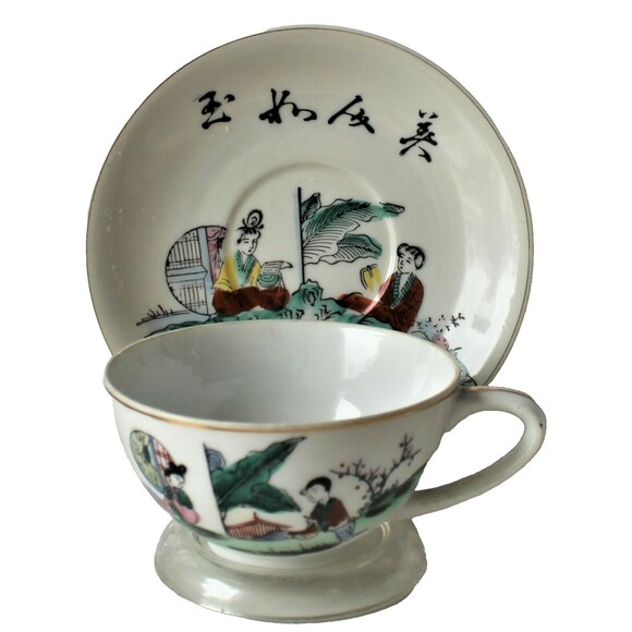 Vintage Tea Cup and Saucer  Porcelain Ceramic Made in Japan - Picture 1 of 8
